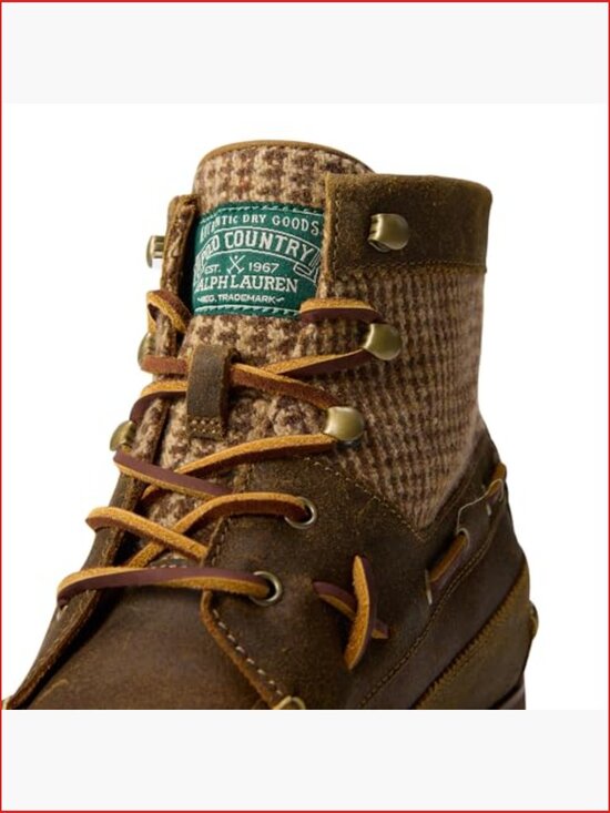 Mens Ranger Mid Suede & Wool Tweed Boot Lace-Up Ankle Boot